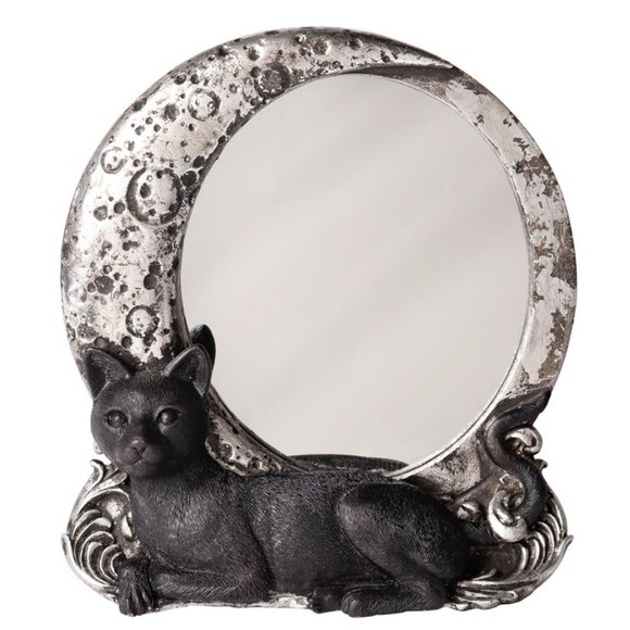 Alchemy Gothic Other - DISCONTINUED!! Alchemy Gothic Black Cat Silver Moon Mirror NIB Wall or Desk